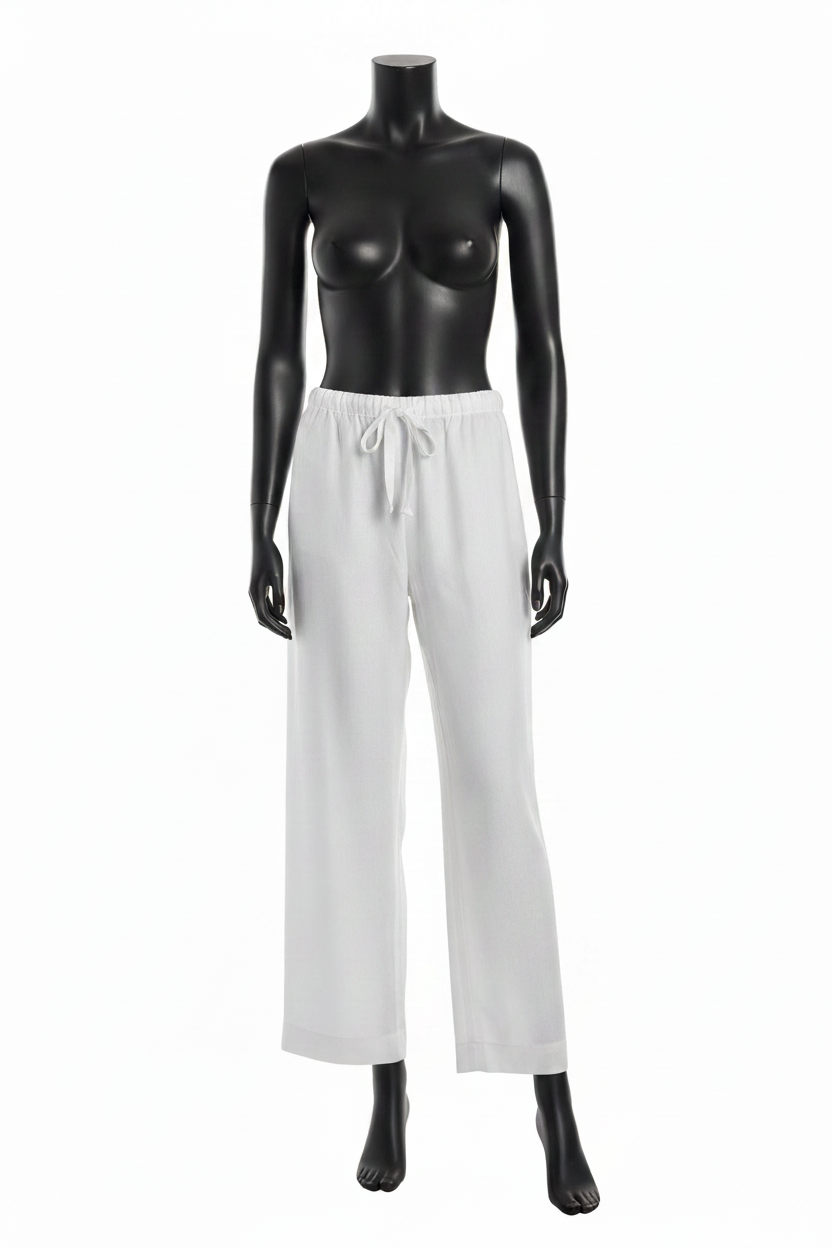 Womens Pyjama Trousers Silver on black female mannequin