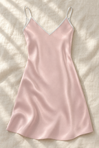 KANAN Mini Slip Dress (Misty Rose) — AI-assisted silk-variant detail; original supplier views retained