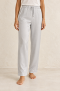KANAN face-free editorial: Womens Pyjama Trousers (Silver) — AI-assisted styling