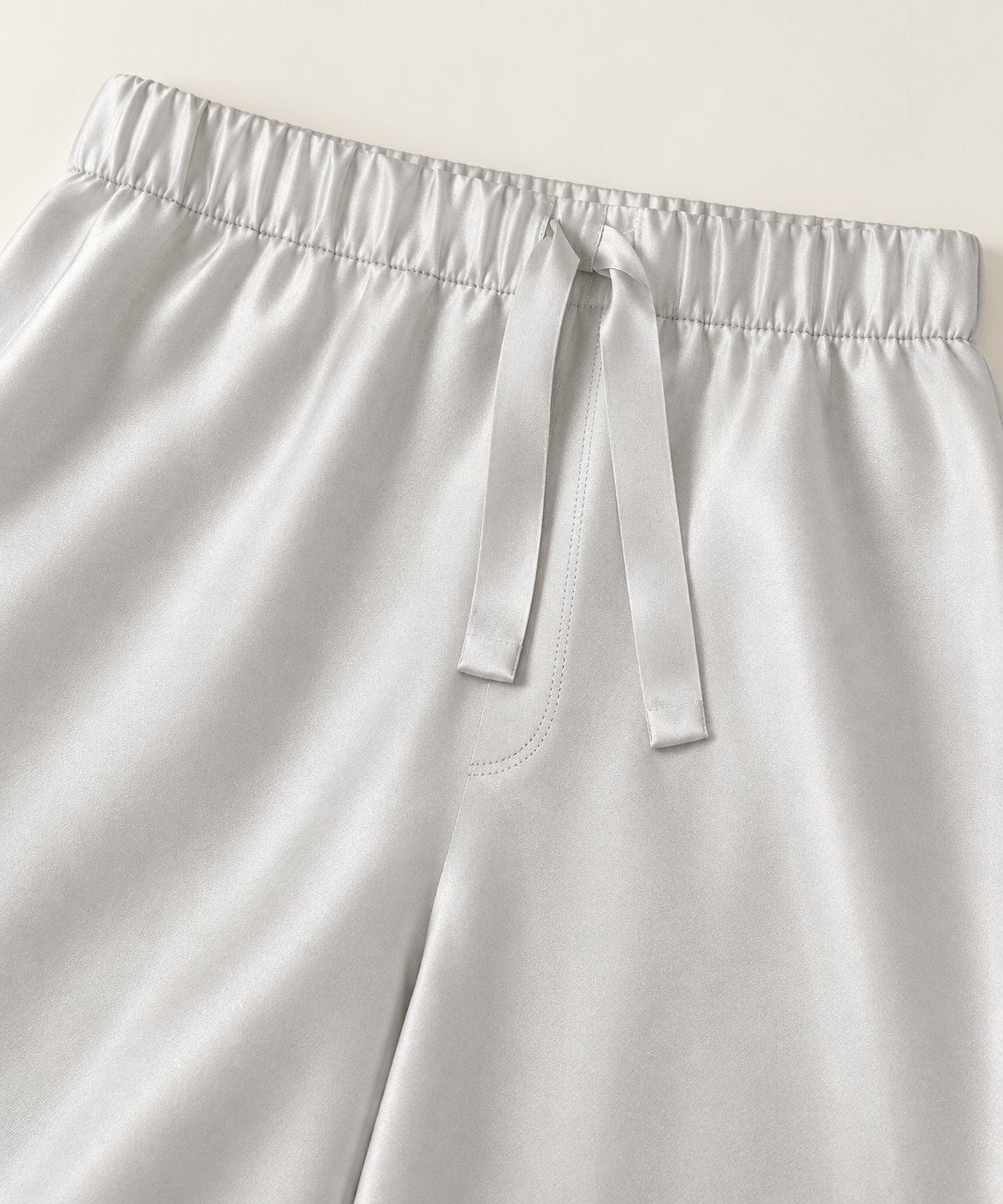 womens pyjama trousers silver · detail · AI-assisted editorial image